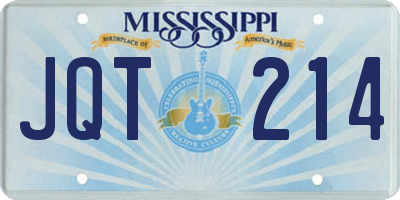 MS license plate JQT214