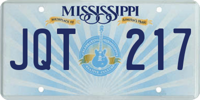 MS license plate JQT217