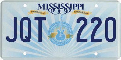 MS license plate JQT220