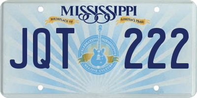 MS license plate JQT222