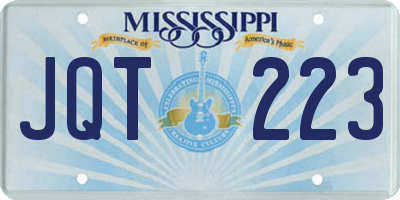 MS license plate JQT223