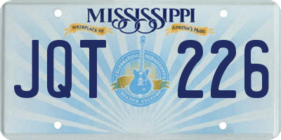 MS license plate JQT226