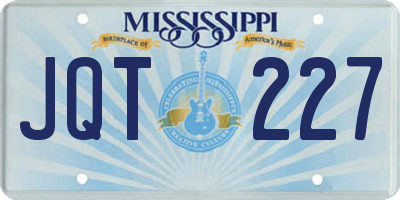 MS license plate JQT227