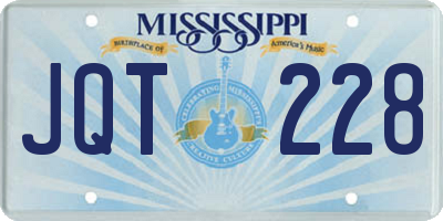 MS license plate JQT228