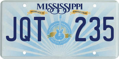 MS license plate JQT235