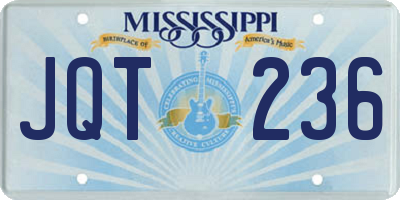 MS license plate JQT236