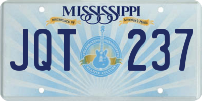 MS license plate JQT237