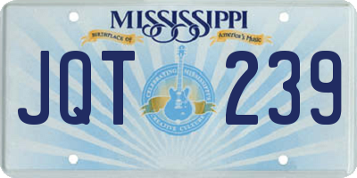 MS license plate JQT239