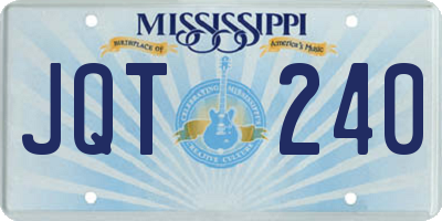 MS license plate JQT240