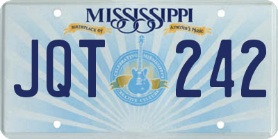 MS license plate JQT242