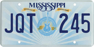 MS license plate JQT245