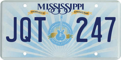 MS license plate JQT247