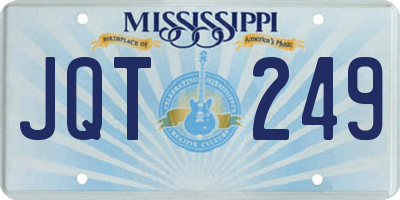 MS license plate JQT249