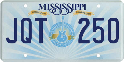 MS license plate JQT250