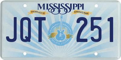 MS license plate JQT251