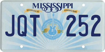 MS license plate JQT252