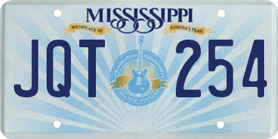 MS license plate JQT254