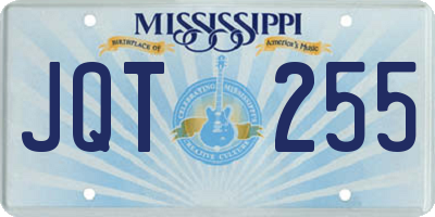 MS license plate JQT255