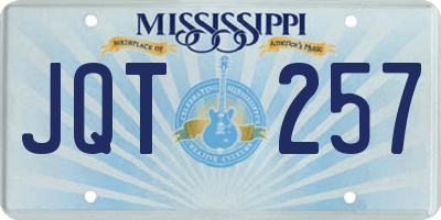 MS license plate JQT257