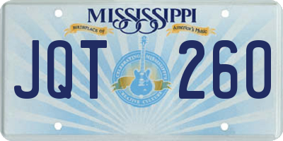 MS license plate JQT260
