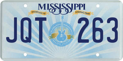 MS license plate JQT263
