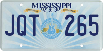 MS license plate JQT265