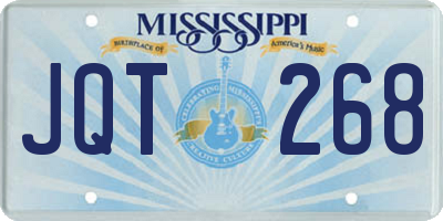 MS license plate JQT268