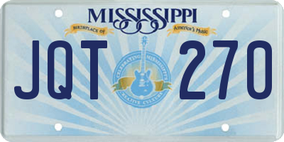 MS license plate JQT270