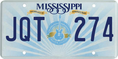 MS license plate JQT274