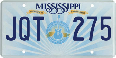 MS license plate JQT275