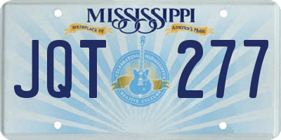 MS license plate JQT277