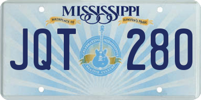 MS license plate JQT280