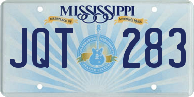 MS license plate JQT283