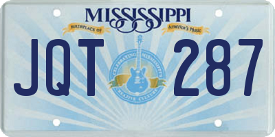 MS license plate JQT287