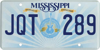 MS license plate JQT289