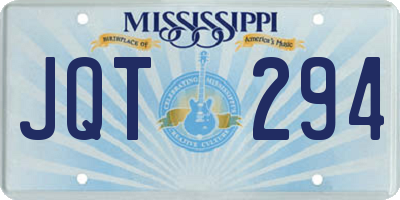 MS license plate JQT294