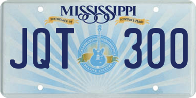 MS license plate JQT300