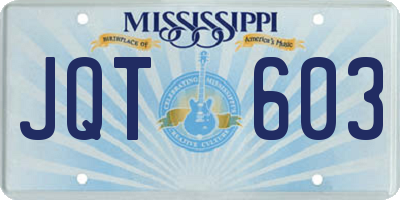 MS license plate JQT603