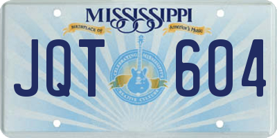 MS license plate JQT604