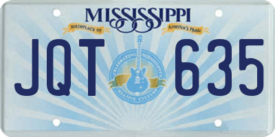 MS license plate JQT635