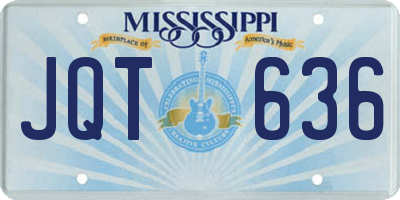 MS license plate JQT636