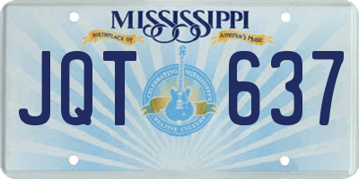 MS license plate JQT637