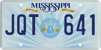 MS license plate JQT641