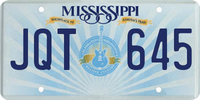 MS license plate JQT645