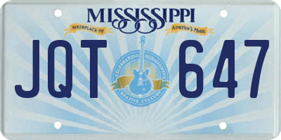 MS license plate JQT647