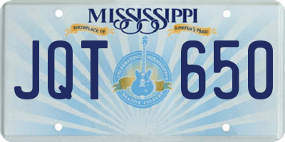 MS license plate JQT650