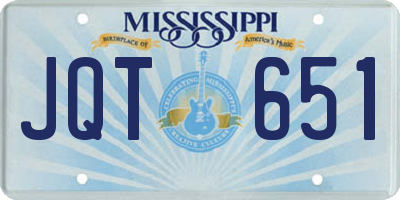 MS license plate JQT651