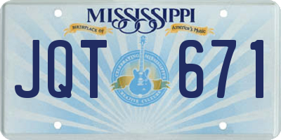 MS license plate JQT671