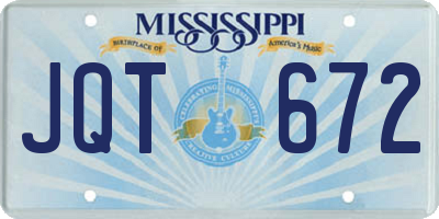 MS license plate JQT672