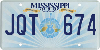 MS license plate JQT674